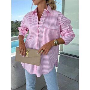 Striped Oversized Button-Down Shirt